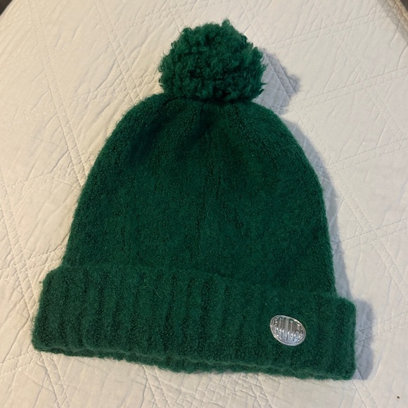 Golden Goose Journey Beanie Didi green alpaca wool blend pom-pom & logo patch - Picture 3 of 6